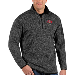 Tampa Bay Buccaneers Antigua Fortune Big & Tall Quarter-Zip Pullover Jacket - Heathered Black Pullover