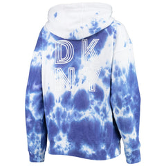 Chicago Cubs DKNY Sport Women's Dakota Tie-Dye Half-Zip Hoodie - White/Royal Hoodies