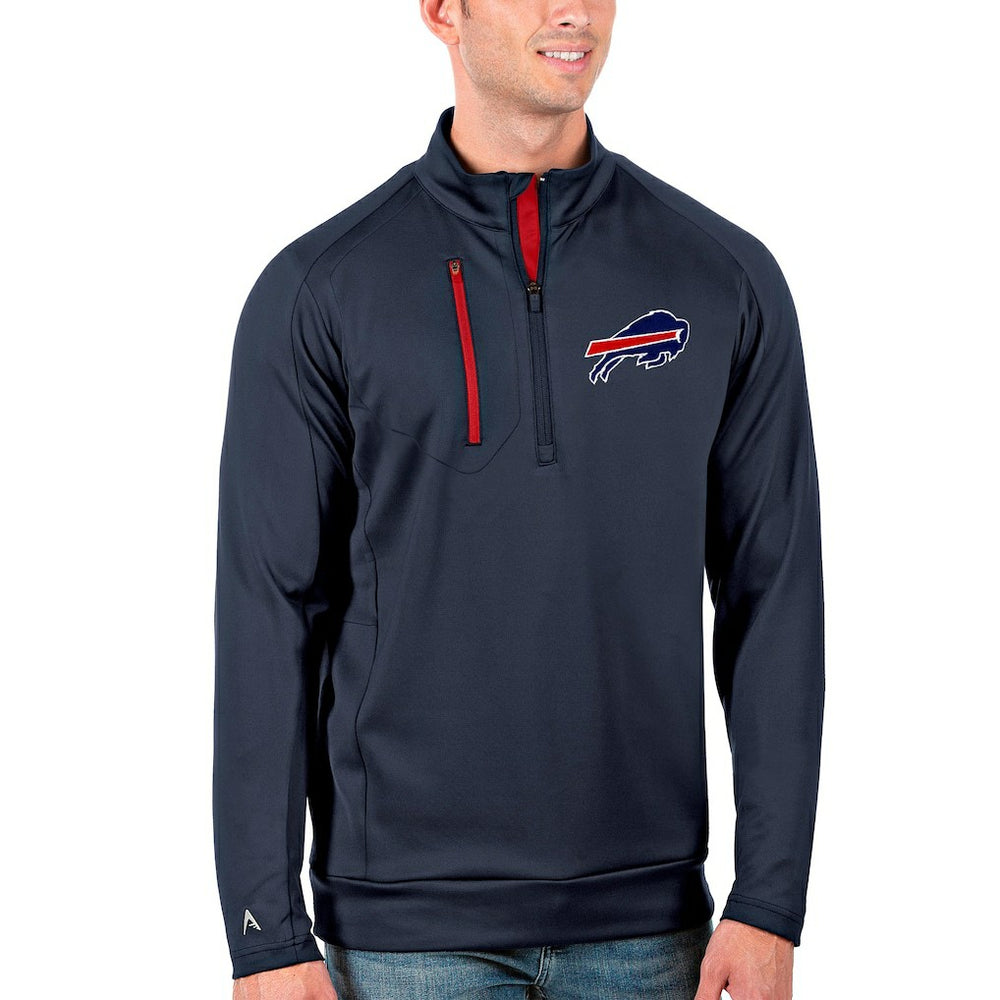 Buffalo Bills Antigua Generation Quarter-Zip Pullover Jacket - Navy/Red Pullover
