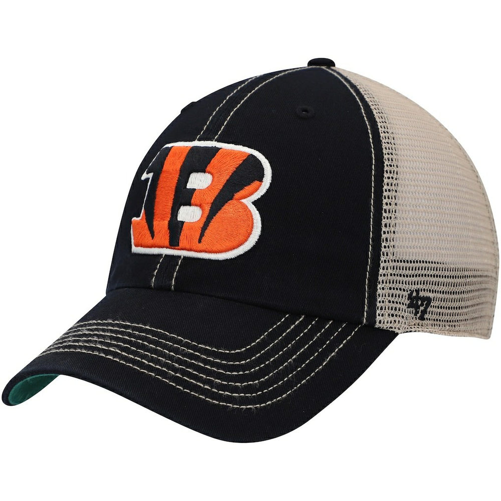 Cincinnati Bengals '47 Trawler Trucker Clean Up Snapback Hat - Black/Natural Hats