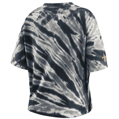 New Orleans Saints WEAR by Erin Andrews Women's Tie-Dye T-Shirt - Black T-shirts