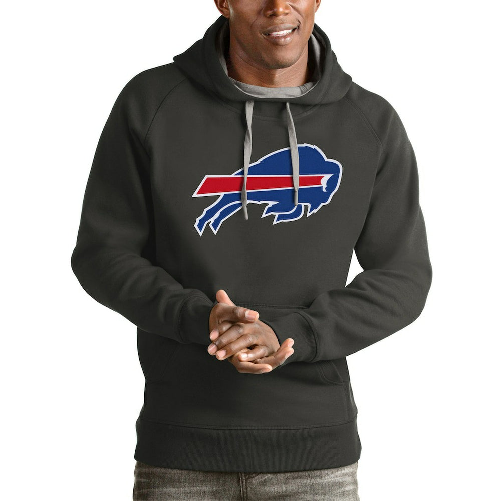 Buffalo Bills Antigua Victory Pullover Hoodie - Charcoal Hoodies