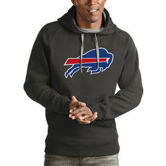 Buffalo Bills Antigua Victory Pullover Hoodie - Charcoal Hoodies