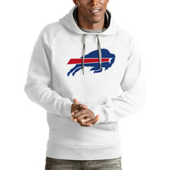 Buffalo Bills Antigua Victory Pullover Hoodie - White Hoodies