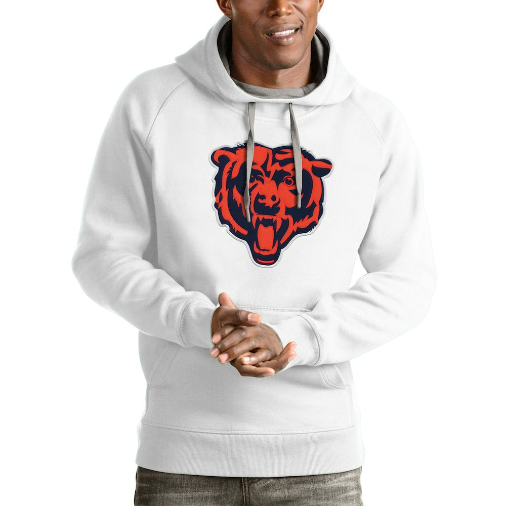 Chicago Bears Antigua Victory Pullover Hoodie - White Hoodies
