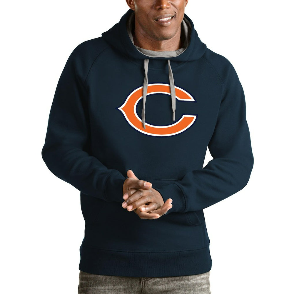 Chicago Bears Antigua Logo Victory Pullover Hoodie - Navy Hoodies