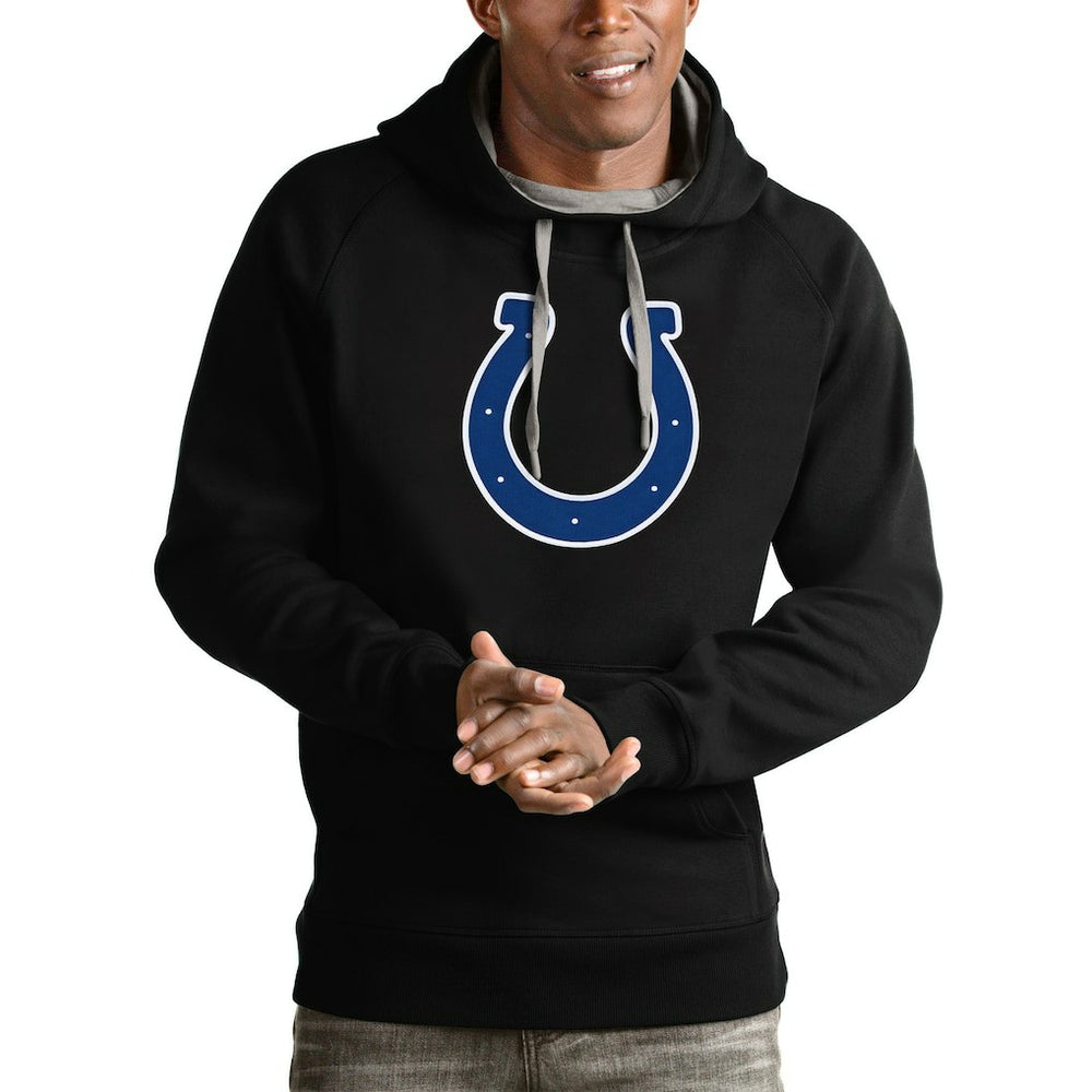 Indianapolis Colts Antigua Victory Pullover Hoodie - Black Hoodies