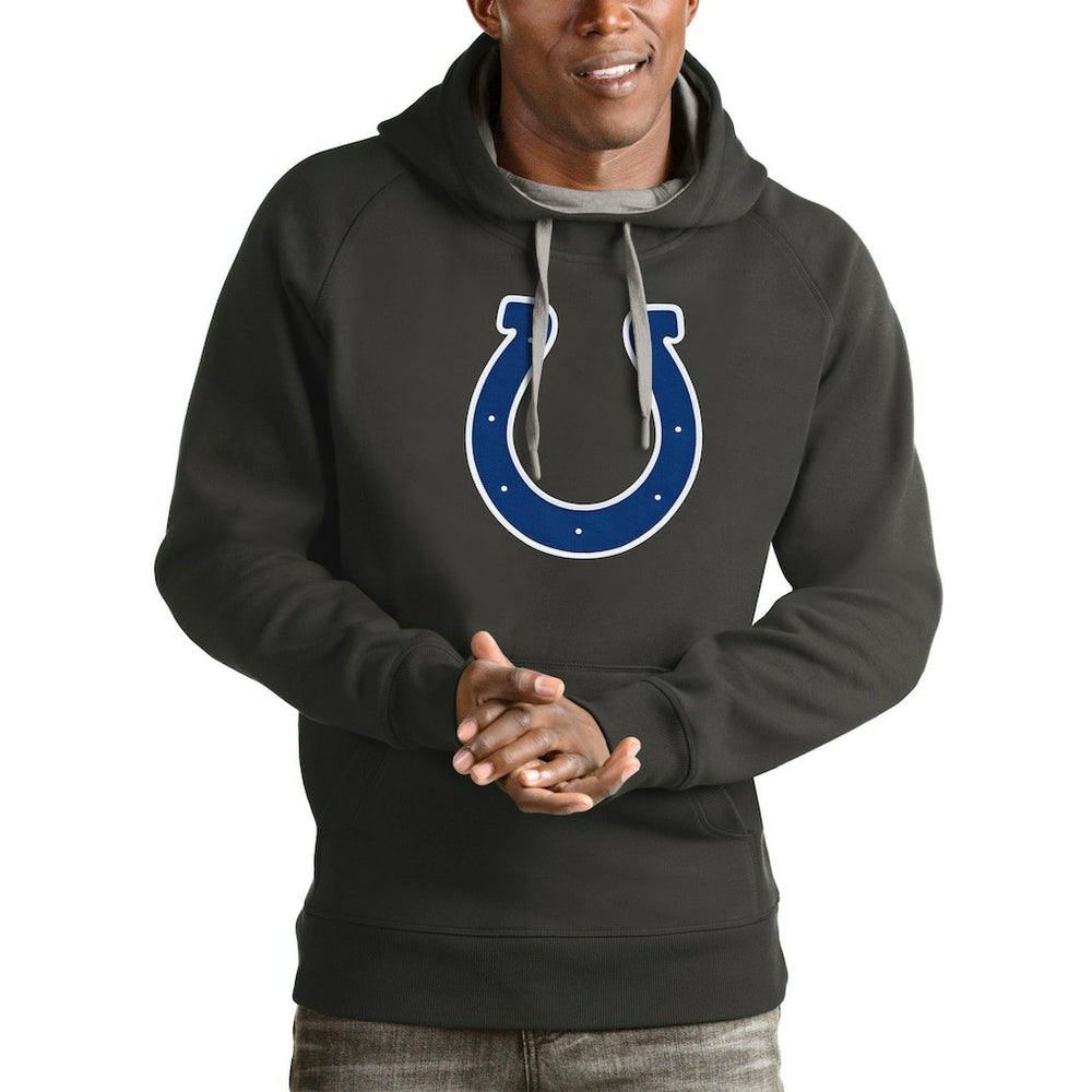 Indianapolis Colts Antigua Victory Pullover Hoodie - Charcoal Hoodies