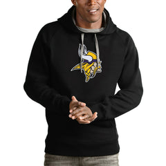 Minnesota Vikings Antigua Victory Pullover Hoodie - Black Hoodies