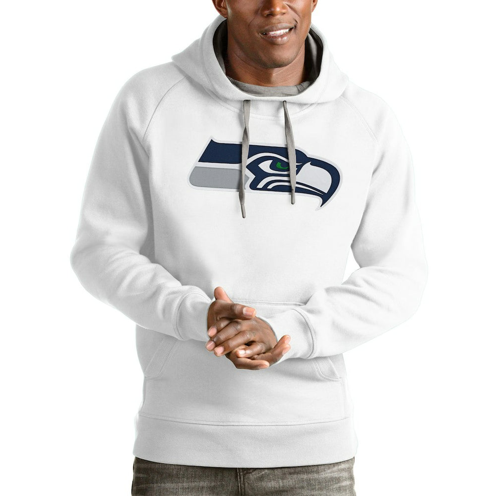Seattle Seahawks Antigua Victory Pullover Hoodie - White Hoodies