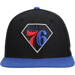 Philadelphia 76ers '47 75th Anniversary Carat Captain Snapback Hat Black/Royal - 47 brand