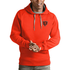 Chicago Bears Antigua Logo Victory Pullover Hoodie - Orange Hoodies