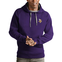 Minnesota Vikings Antigua Logo Victory Pullover Hoodie - Purple Hoodies