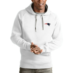 New England Patriots Antigua Logo Victory Pullover Hoodie - White Hoodies