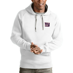 New York Giants Antigua Logo Victory Pullover Hoodie - White Hoodies