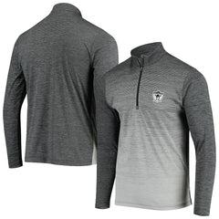 Las Vegas Raiders Antigua Throwback Cycle Quarter-Zip Jacket - Black/Heathered Gray Jackets