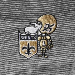 New Orleans Saints Antigua Throwback Cycle Quarter-Zip Jacket - Black/Heathered Gray Jackets
