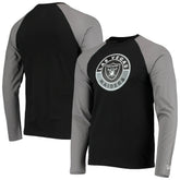 Las Vegas Raiders New Era League Raglan Long Sleeve T-Shirt - Black/Gray T-shirts