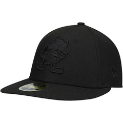 Cleveland Browns New Era Historic Logo Black on Black Low Profile 59FIFTY II Fitted Hat - Black Hats
