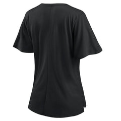 New Orleans Saints Women's Southpaw Flutter V-Neck T-Shirt - Black T-shirts