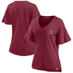 Washington Football Team Women's Southpaw Flutter V-Neck T-Shirt - Burgundy T-shirts