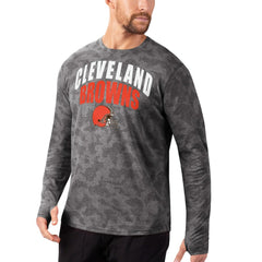Cleveland Browns MSX by Michael Strahan Camo Performance Long Sleeve T-Shirt - Black T-shirts