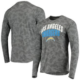 Los Angeles Chargers MSX by Michael Strahan Camo Performance Long Sleeve T-Shirt - Black T-shirts