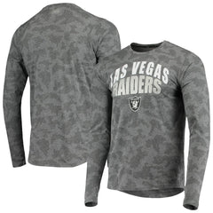 Las Vegas Raiders MSX by Michael Strahan Camo Performance Long Sleeve T-Shirt - Black T-shirts