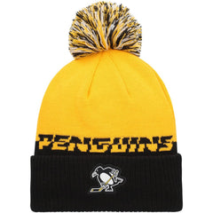Pittsburgh Penguins adidas COLD.RDY Cuffed Knit Hat with Pom - Yellow/Black | US 4360122