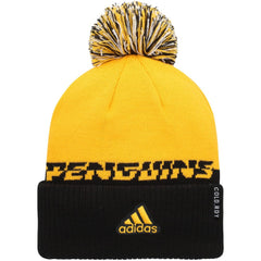 Pittsburgh Penguins adidas COLD.RDY Cuffed Knit Hat with Pom - Yellow/Black | US 4360122
