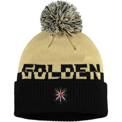 Vegas Golden Knights adidas COLD.RDY Cuffed Knit Hat with Pom - Gold/Black | US 4360126