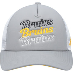 Boston Bruins adidas Women's Foam Trucker Snapback Hat - Gray/White | US 4360297