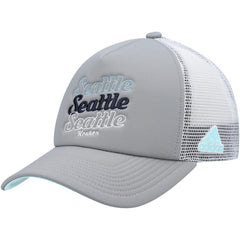 Seattle Kraken adidas Women's Foam Trucker Snapback Hat - Gray/White | US 4360323