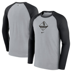 Chicago White Sox Nike Game Authentic Collection Performance Raglan Long Sleeve T-Shirt - Gray/Black T-shirts