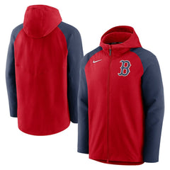 Boston Red Sox Nike Authentic Collection Performance Raglan Full-Zip Hoodie - Red/Navy Hoodies