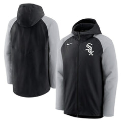 Chicago White Sox Nike Authentic Collection Performance Raglan Full-Zip Hoodie - Black/Gray Hoodies
