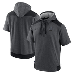 St. Louis Cardinals Nike Authentic Collection Dry Flux Performance Quarter-Zip Short Sleeve Hoodie - Heathered Charcoal/Black Hoodies