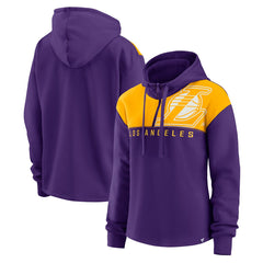 Los Angeles Lakers Women's Overslide Quarter-Zip Fleece Hoodie Purple - Fanatics