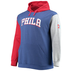 Philadelphia 76ers Big & Tall Double Contrast Pullover Hoodie Royal/Red - Fanatics