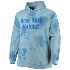 New York Knicks Big & Tall Wordmark Cloud Dye Pullover Hoodie Blue - Fanatics