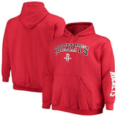 Houston Rockets Big & Tall Team Wordmark Pullover Hoodie Red - Fanatics