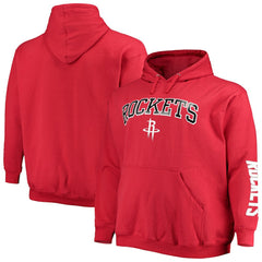 Houston Rockets Big & Tall Team Wordmark Pullover Hoodie Red - Fanatics
