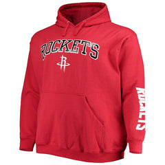 Houston Rockets Big & Tall Team Wordmark Pullover Hoodie Red - Fanatics