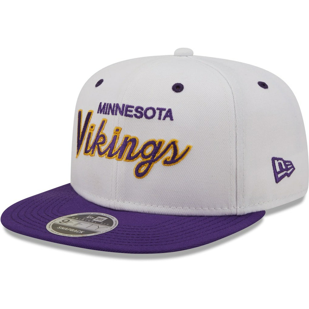 Minnesota Vikings New Era Sparky Original 9FIFTY Snapback Hat - White/Purple Hats