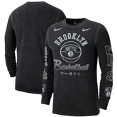 Brooklyn Nets Courtside Retro Elevated Long Sleeve T-Shirt Black - Nike