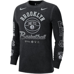 Brooklyn Nets Courtside Retro Elevated Long Sleeve T-Shirt Black - Nike
