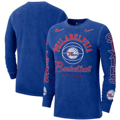 Philadelphia 76ers Courtside Retro Elevated Long Sleeve T-Shirt Royal - Nike