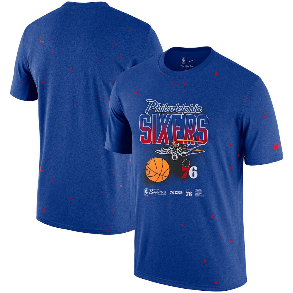Philadelphia 76ers Courtside Splatter T-Shirt Royal - Nike