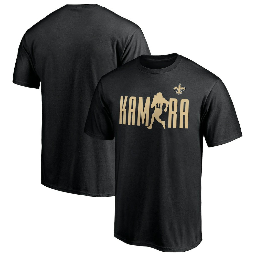 Alvin Kamara New Orleans Saints Checkdown T-Shirt - Black T-shirts