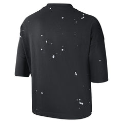 Brooklyn Nets Women's Courtside Splatter Cropped T-Shirt Black - Nike